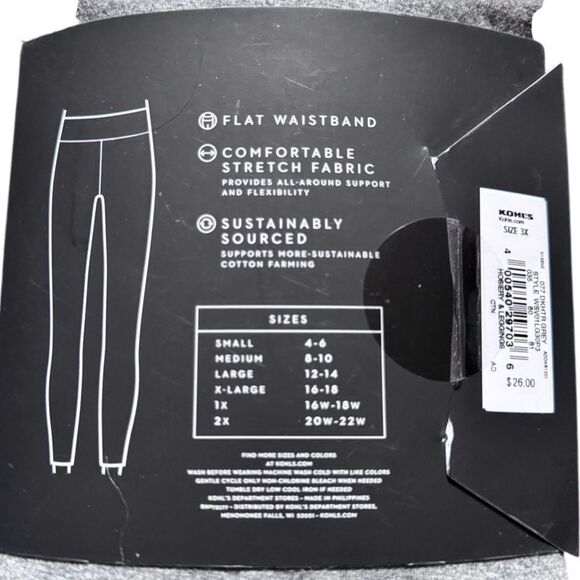 NWT – Simply Vera Vera Wang Women’s High Rise Leggings Gray, Plus Size 3X - Picture 4 of 5
